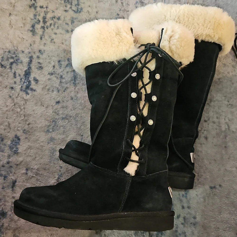 Black UGG 'Upside' Tall Australia Boots - 5 - Picture 9 of 9